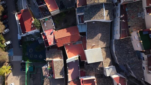 Vista a&eacute;rea cenital de Cortes de Pallas en Valencia , Espa&ntilde;a