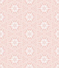 Fototapeta premium Blush Pink and White Boho Floral Seamless Pattern with Ornamental Medallions