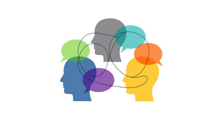 Diverse group of people thinking together. © Naswi