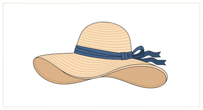 Fashionable Straw Sun Hat Accessory.