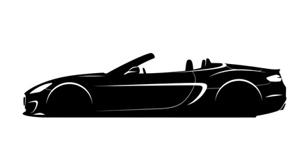 Obraz premium Silhouette of a Convertible Sports Car.