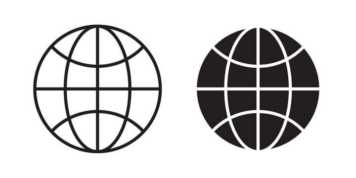 Globe icon in line design. icon for website design, mobile app, ui