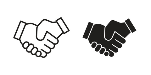 Obraz premium Handshake icon in line design. icon for website design, mobile app, ui