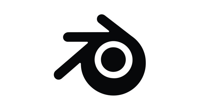 Blender s logo a stylized black silhouette with a central white circle