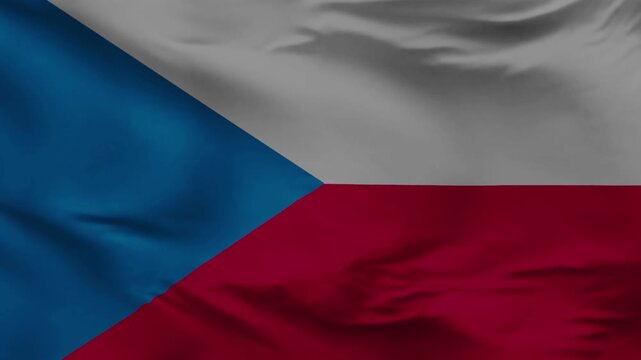Czech Flag: A close-up shot of the Czech Republic flag, showcasing its distinct blue, white, and red design. The flag billows gently in the wind, evoking a sense of national pride and unity.
