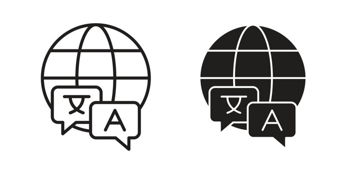 Language icon in line design. icon for website design, mobile app, ui