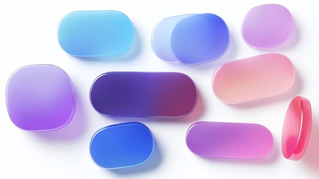 Colorful Glass Buttons - A Vibrant Collection of UI Elements.