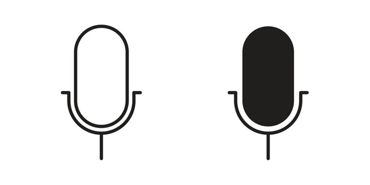 Microphone icon in line design. icon for website design, mobile app, ui