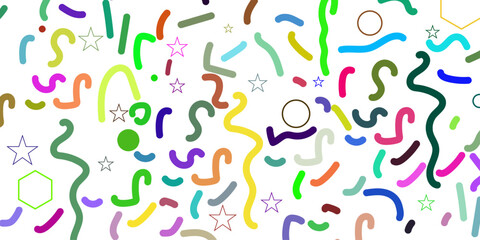 Obraz premium seamless pattern with colorful doodles textile fabric pattern surface decor repeat line paper wave geometric texture background.