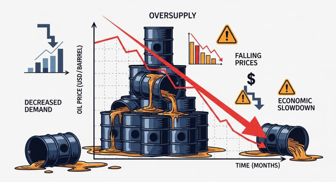 Oil Oversupply and Economic Downturn - A Visual Representation.