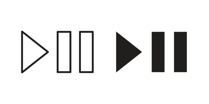 Play pause icon in line design. icon for website design, mobile app, ui