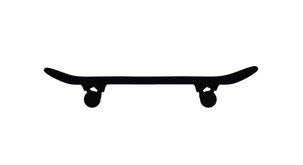 Black skateboard against a white background simple design silhouette © MDSAJIB
