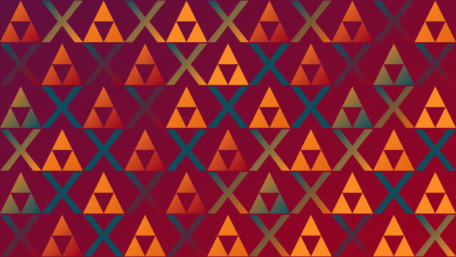 Geometric Triforce And Cross Pattern Background