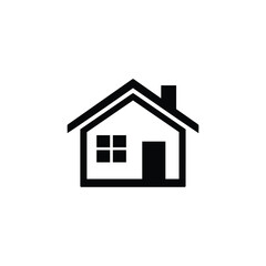 Fototapeta premium House icon for business sectors and industry, black and white house real estate vector for residential property industry