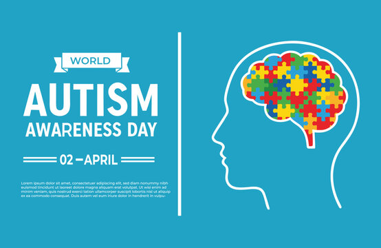 Autism Awareness, World Autism Awareness Day Poster With Puzzle Brain Vector Design.
