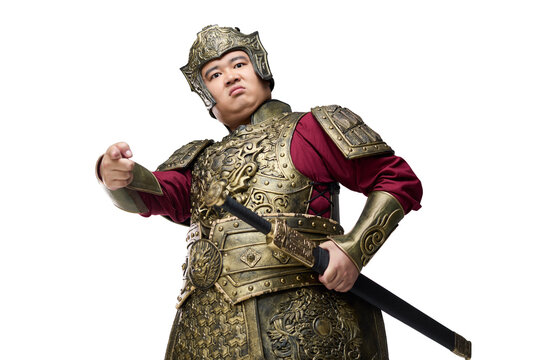 A proud ancient general in full armor