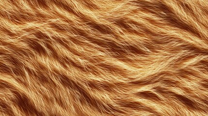 Naklejka premium Beautiful golden brown faux fur presents a captivating pattern of prominent, flowing soft waves.