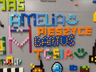 Naklejka premium Lego name mosaic wall