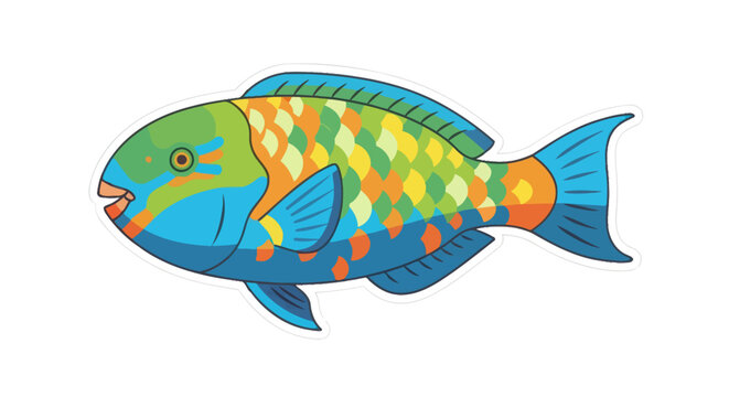 Colorful Fish with Orange Spots.