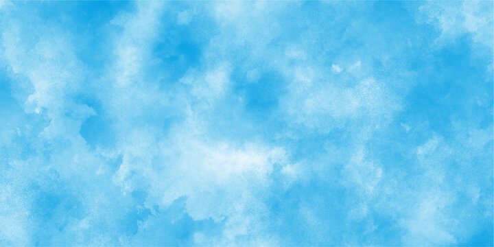 Abstract blue watercolor gradient paint on texture, abstract painted white clouds with pastel blue border grunge, blurred and grainy Blue powder explosion on white background,