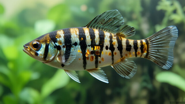 Zebrafish (Danio rerio) and Malabar danio aquarium fishes