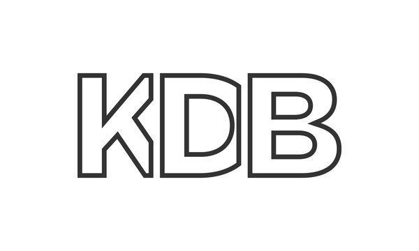 KDB logo design template with strong and modern bold text. Initial based vector logotype featuring simple and minimal typography. Trendy company identity.