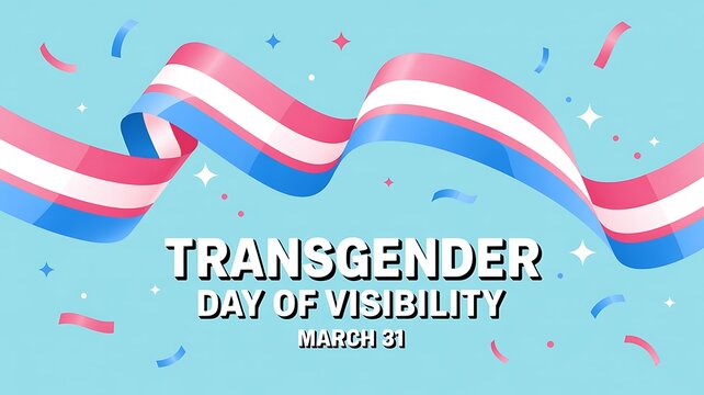 A festive illustration marking the international transgender day of visibility on march thirty first