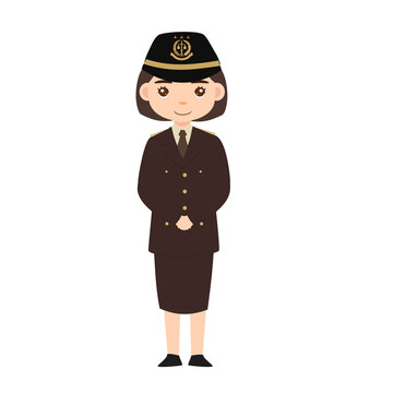 Indonesian Female Prosecutor Formal Standing Hands Front PDU