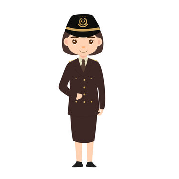 Indonesian Female Prosecutor Relaxed Standing Pose PDU Uniform