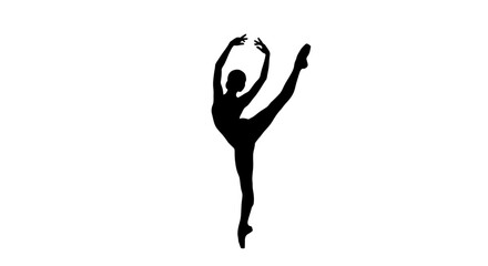 Silhouette of Female Ballet Dancer Posing. © MULUNG DOLLAR