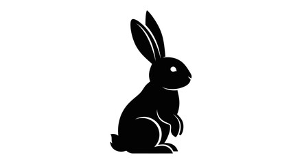 Obraz premium Black rabbit icon vector