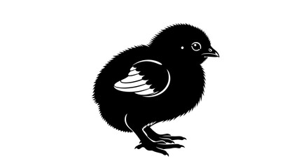 Vector black chick icon, illustration © MdAbdul