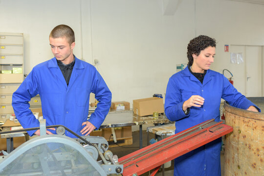 apprentices working in a coffee beans factory