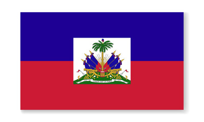 Fototapeta premium Haiti national flag in flat style. Vector flat illustration.