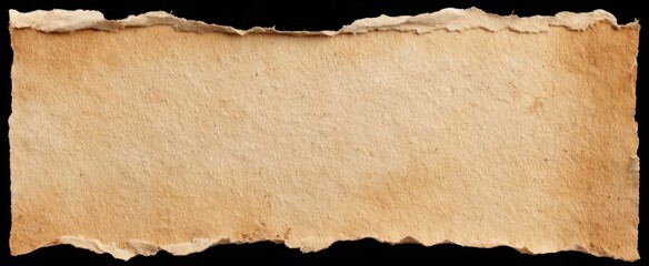 Naklejka premium Vintage aged ripped parchment features textured beige paper on a transparent png background.
