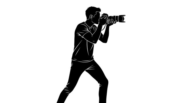Man holding professional camera equipment.