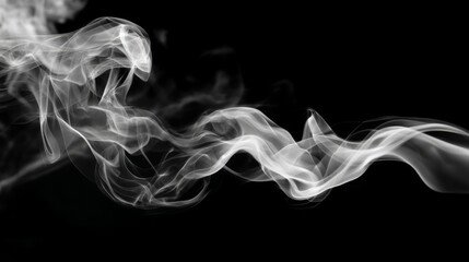 Obraz premium Natural Smoke Overlay on Black Background for Creative Design and Artistic Projects