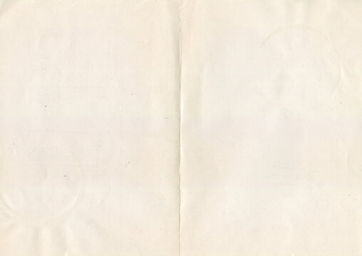 Blank aged paper texture with crease