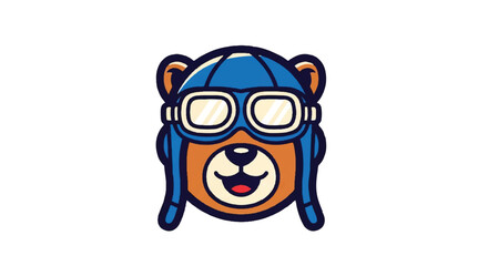 Cartoon bear pilot illustration © upeh