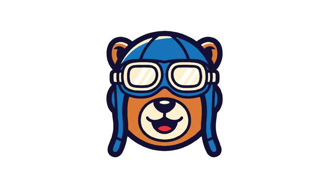 Cartoon bear pilot illustration