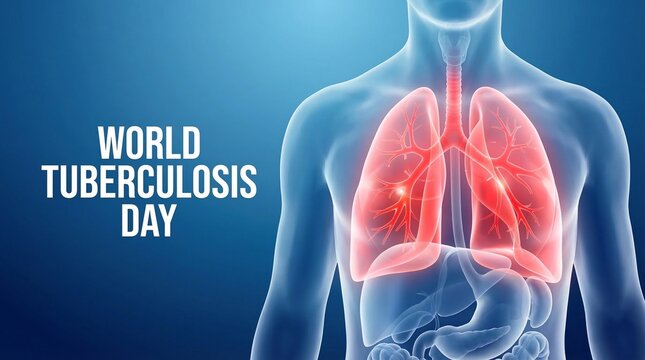 World tuberculosis day awareness concept with human lungs anatomy infection prevention treatment respiratory disease healthcare campaign illustration design