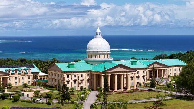 Palau Smallest Capital Ngerulmud Babeldaob Capitol Government Oceania Pacific Aerial Drone 4K
