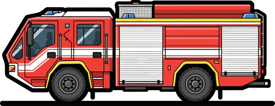 Emergency fire engine responding to safety call