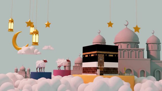 ramadan kareem background banner with luxury ornament ramadan eid mubarak 4K Origami Design Paper Craft Ramadan Kareem kaaba 3d in 4K Resolution