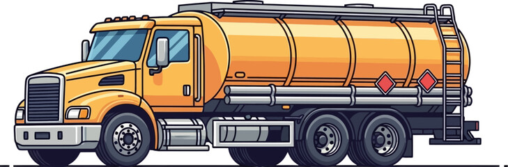 Fuel tanker truck transporting hazardous liquid materials