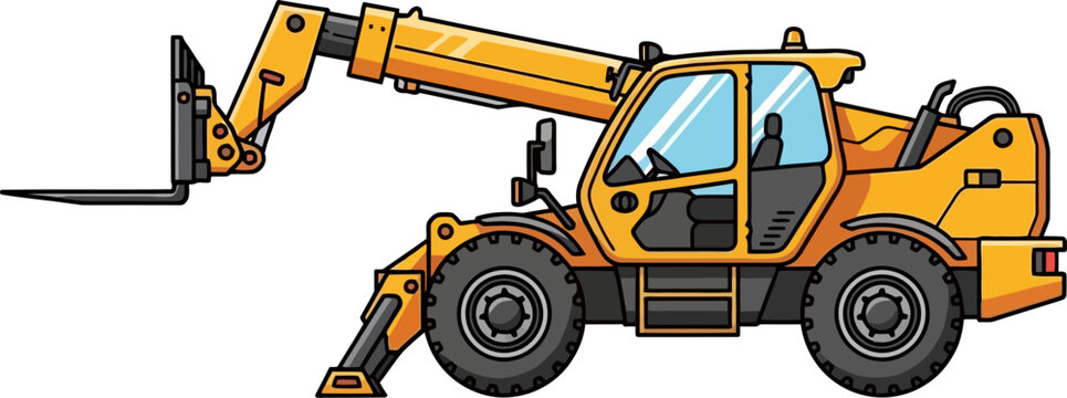 Industrial telescopic handler lifting pallet