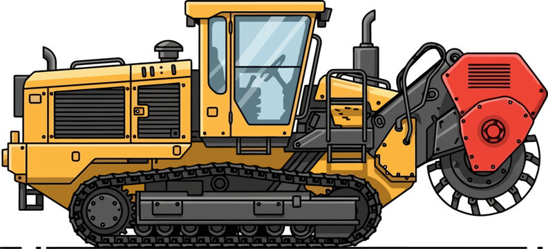 Powerful crawler rock saw for trenching