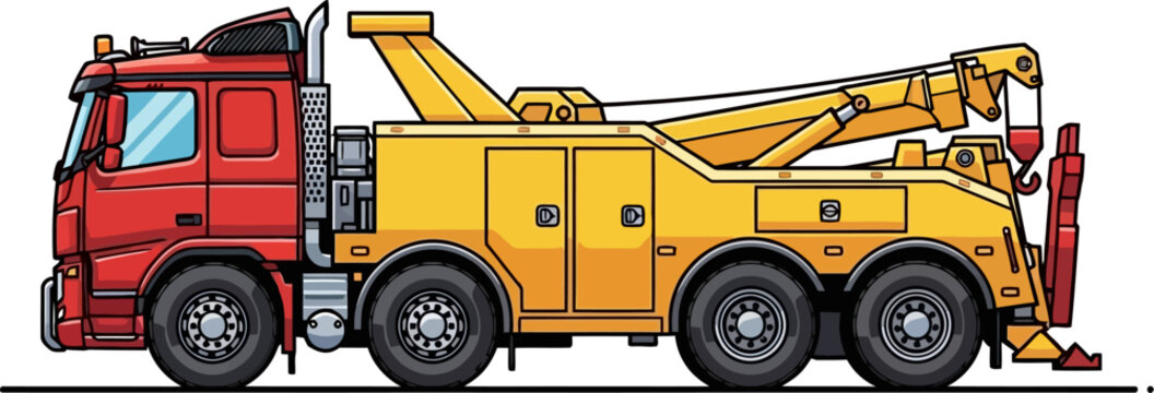 Recovery tow truck providing roadside assistance