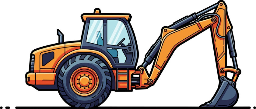 Versatile backhoe loader performing excavation and loading tasks