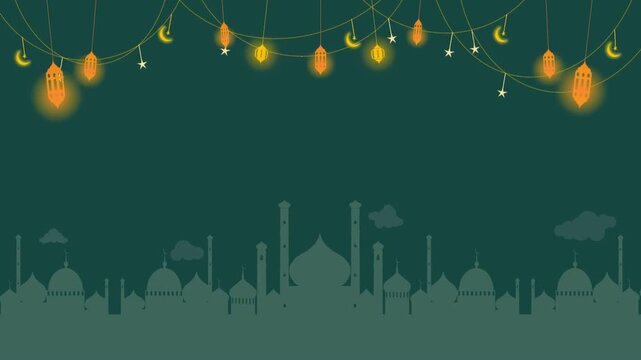 ramadan and eid mubarak background copy space decoration stars for ramadan kareem or eid mubarak. lettering with islamic ornament, holiday and mosque.